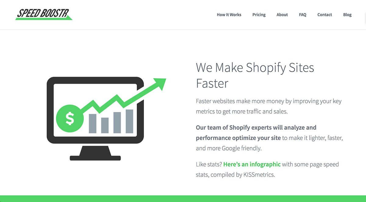 Speed Boostr home page before