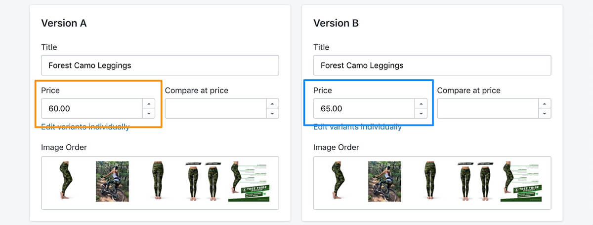 Test price of shopify products