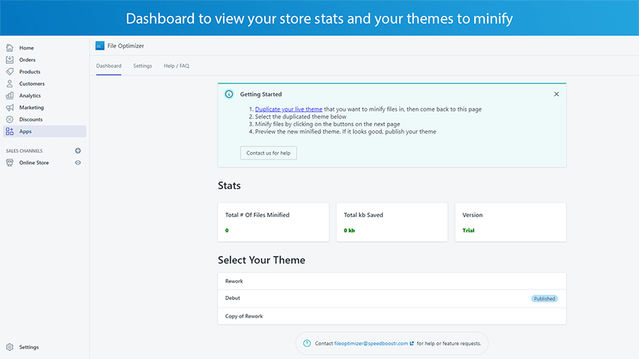 file optimizer dashboard